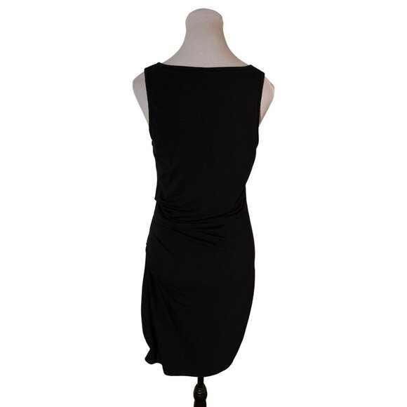 Athleta Black Della Sleeveless Cotton Modal Spandex Blend Ruched Mini Dress Sz M - Picture 2 of 7